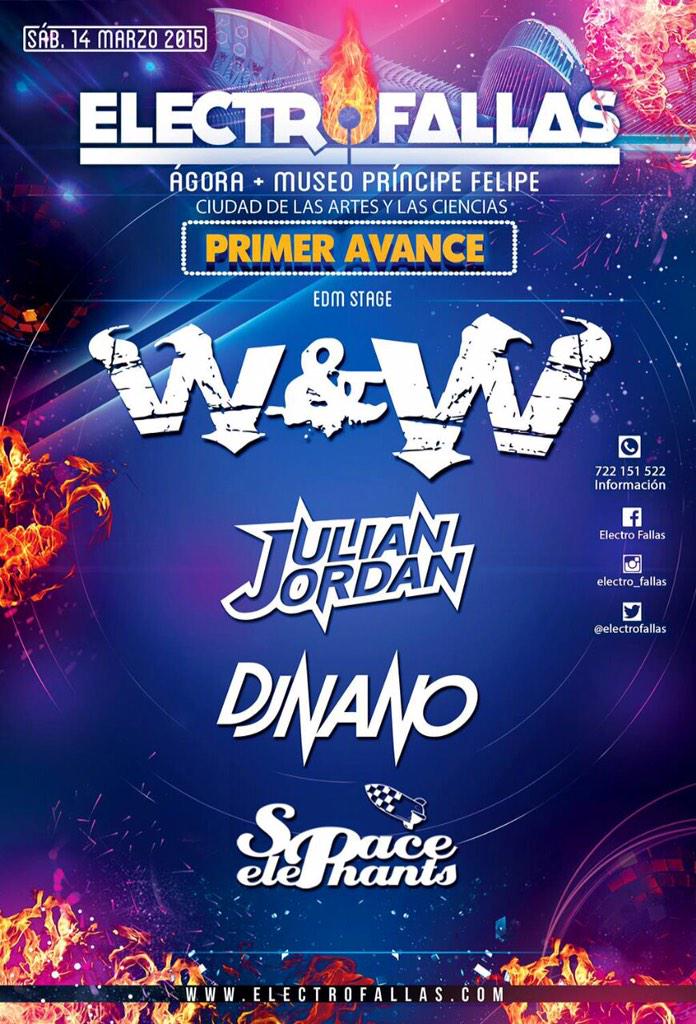 <a href="/WandWmusic/">W&W</a> @spaceelephants2 <a href="/JulianJordan/">JULIAN JORDAN</a> <a href="/djnanoshow/">Dj Nano</a> y esto solo es el principio
Entradas -> bit.ly/ElectroFallas