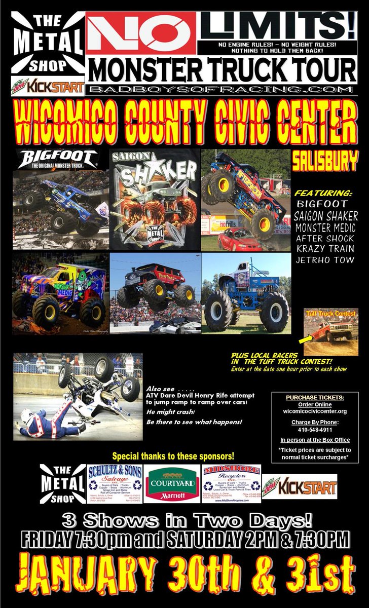 SaigonShaker's tweet photo. Saigon Shaker will be at the Wicomico Civic Center January 30,31!!! Come see Ryan battle it out with Bigfoot! http://t.co/8xMMWzDVzj