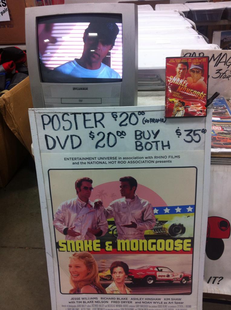MicMikeMicMike's tweet photo. A poster and a film of the @snake_mongoose movie at #AutoMania this weekend.  What a deal!  @CarlisleEvents http://t.co/pdiPQAXD9Z