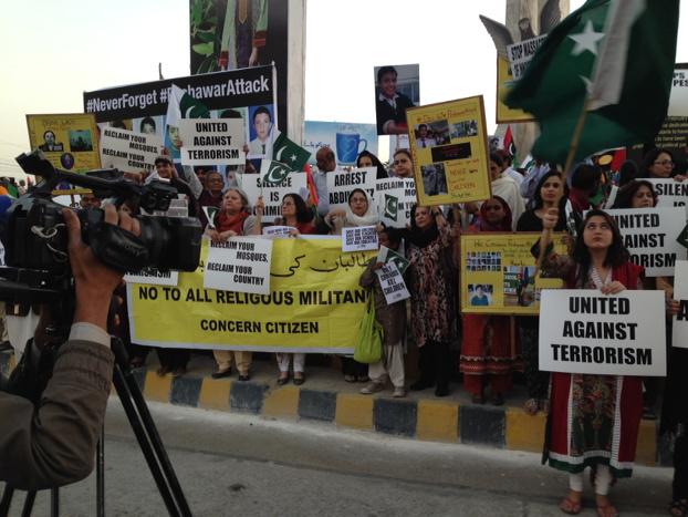 Karachi civil society protest against terrorism