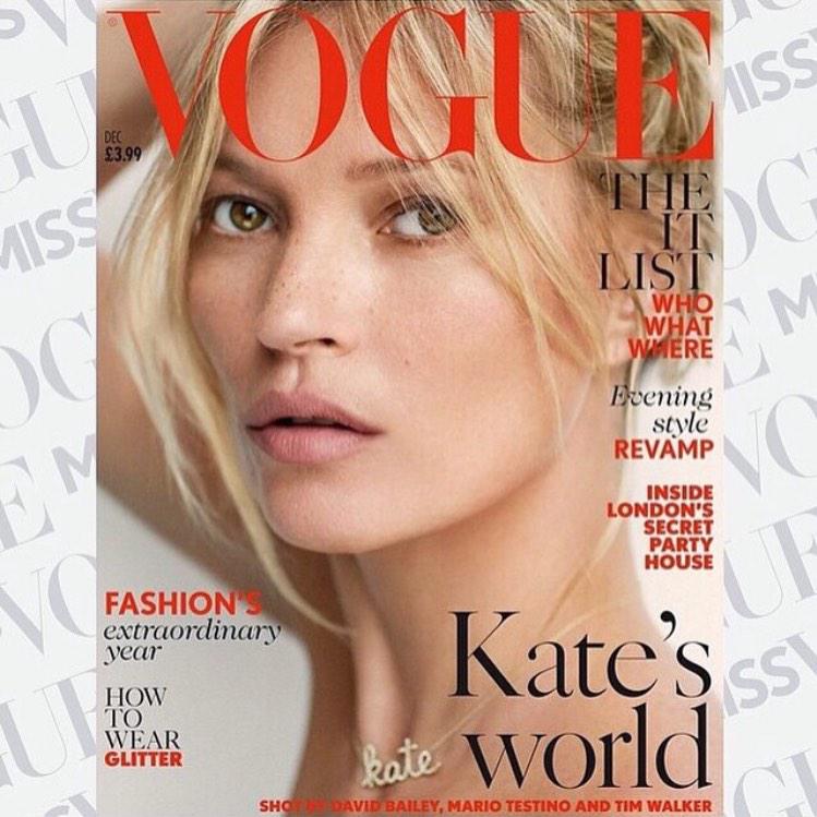 Happy Birthday Kate Moss! cover, December 2014 shot by Mario Testino  