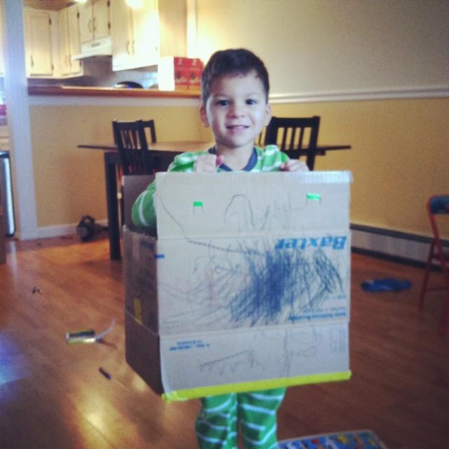 Otherbots's tweet image. Meet Caleb the #robot! Fun with #boxes #boxbot by lifeasatwinmom