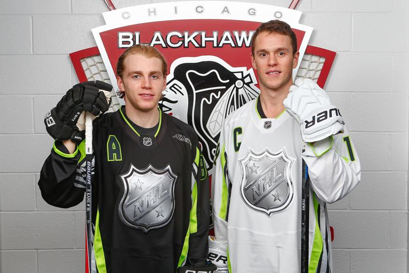 NHLBlackhawks's tweet image. Toews vs. Kane. It has begun. #NHLAllStars