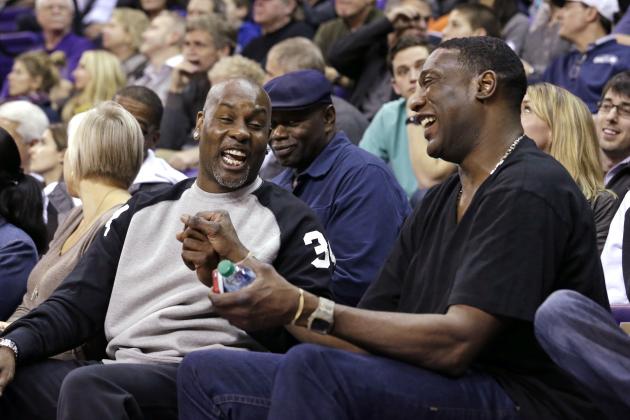 BleacherReport's tweet photo. You know you’re old when Gary Payton &amp; Shawn Kemp are watching their sons play college hoops http://t.co/x2W8PynurN http://t.co/DPNdAkK37c
