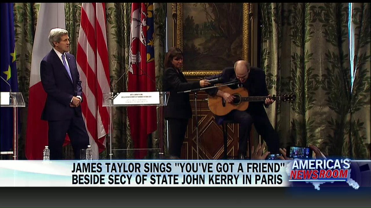 Kerry brings James Taylor to France to sing “You’ve Got A Friend” 