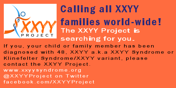 XXYYProject's tweet image. Calling all people with #48XXYY and their families worldwide.  We are searching for you. Please contact XXYY Project.