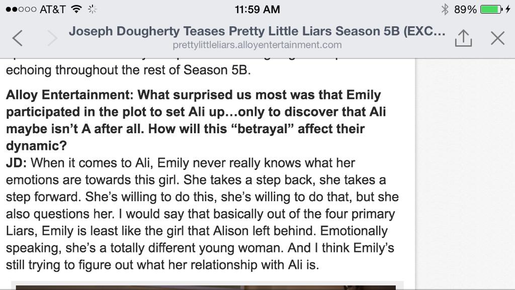 emisonendgame14's tweet image. Interesting.... I think Emily is as confused as us. #PLL #pll5b #PLL2015