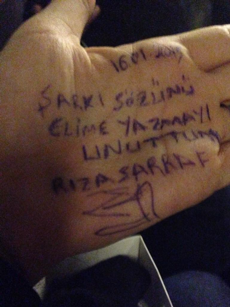 Sarki sozunu elime yazmayi unuttum
Riza sarraf