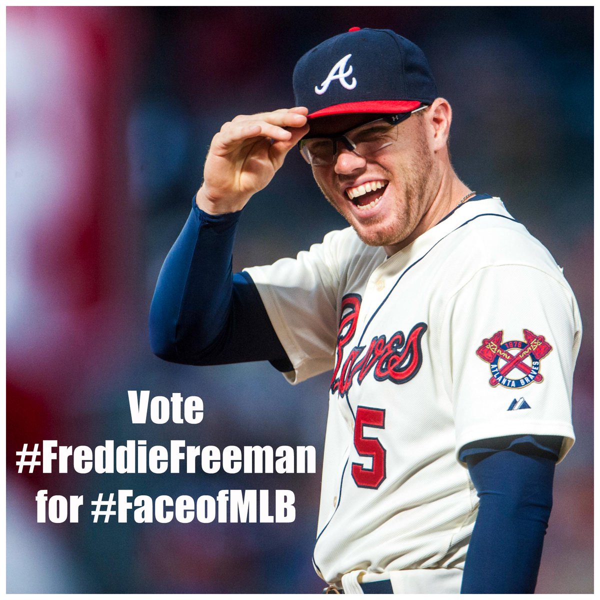 Braves's tweet photo. Just look at that face! RT to vote #FreddieFreeman as the #FaceOfMLB. http://t.co/sKVhqsMqii