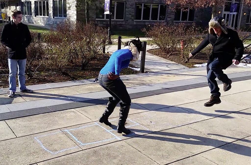 criticalplay's tweet photo. RT @edk208: #VillanovaCS-cultural assumptions of gender in game dev playing Hyper-Gendered Hopscotch by @criticalplay http://t.co/lSd8QjIiaZ