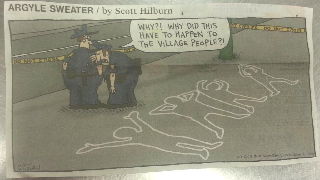 Comic found in our local paper for those with a morbid sense of humor. #YMCA