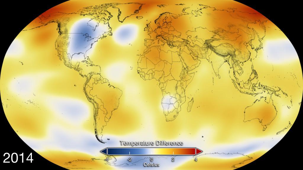 350's tweet photo. If someone in the U.S. tries to say "How can it be the hottest year ever? I was sure cold" - Show them this. @NASA http://t.co/NOpFmxDu7i