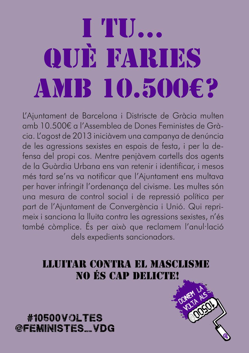 Som les TRES VOLTES REBELS i donarem #10500voltes a la repressió de <a href="/ciu/">-</a> <a href="/xaviertrias/">Xavier Trias</a> <a href="/Bcn_Gracia/">BCN Gràcia</a> a la #ViladeGràcia
