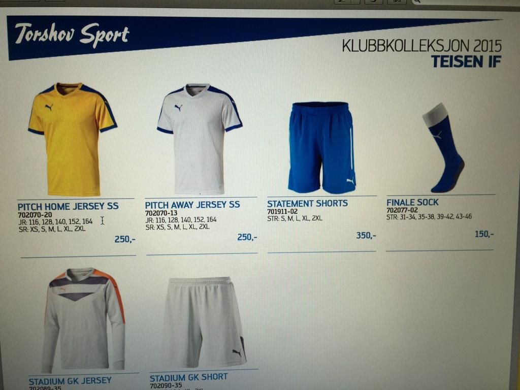 KLUBBKOLLEKSJONEN 2015 Teisen IF <a href="/pumafootball/">PUMA Football</a> <a href="/TorshovFotball/">TorshovSport Fotball</a>