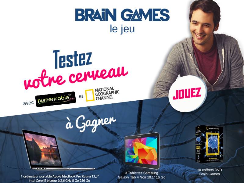 NatGeoFR's tweet photo. Sur http://t.co/foSkx4zbPJ testez vos connaissances sur le #cerveau avec Brain Games et #NatGeoChannelfr ! http://t.co/18XzNsU7j8