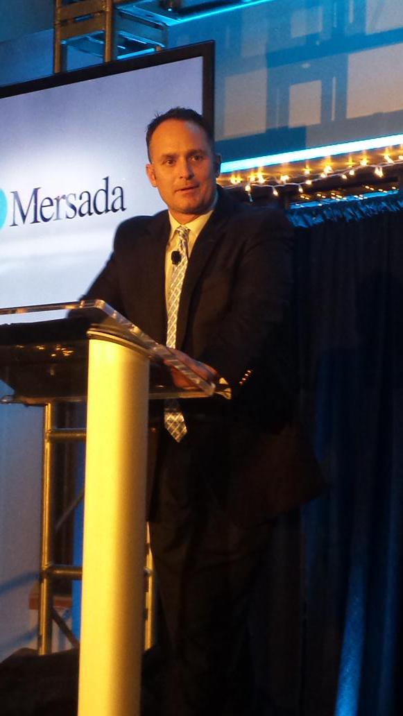 AndyAPrice's tweet photo. Incredible passion from vice president of sales Travis Fulk #mersadalaunch Right place, right time! http://t.co/HWTH7DELJe