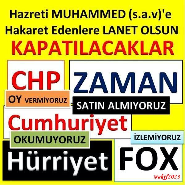 Kimin Dost Kimin Düşman Olduğunu Anlatmama Gerek Yok..Boykot Edeceğiz.Bizim Manevi Tepkimiz Tokat Olsun Bunlara.. !