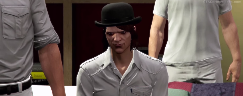 verge's tweet photo. Watch a considerable chunk of A Clockwork Orange recreated in Grand Theft Auto 5 http://t.co/mpawrWztLw http://t.co/kqFPTS9eci