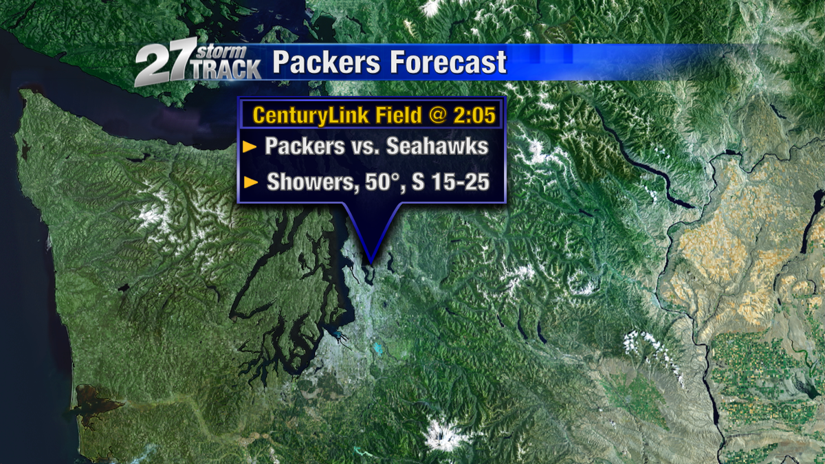 27StormTrack's tweet image. The weather will be a factor during the Packers-Seahawks game Sunday afternoon. Showers are likely and it'll be windy