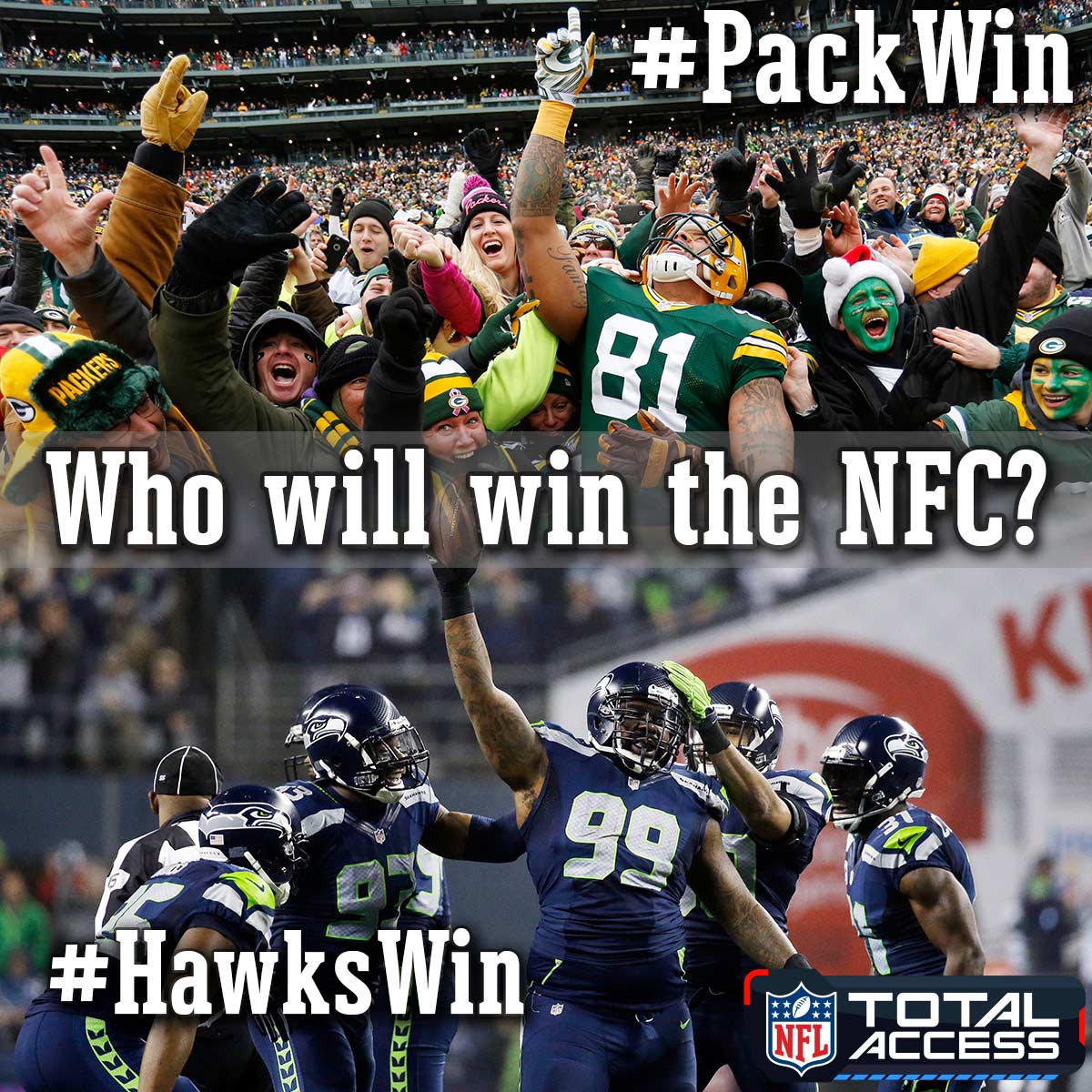 nflnetwork's tweet photo. Who will win the NFC: #PackWin #HawksWin http://t.co/InFRWJL4FZ