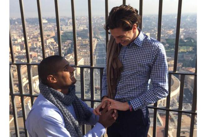 Popdust's tweet image. #MichaelSam engaged to #VitoCammisano and proposal will MAKE YOU CRY! popdust.com/2015/01/16/mic… @Vitcamm @MichaelSamNFL