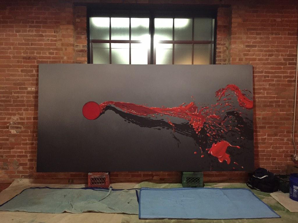 themuralshop's tweet photo. @themuralshop: 12x6' canvas painted during a 4hr party for #Lenovo #Thinkpad. Hire me for all your future parties. http://t.co/G4vWO97VTB