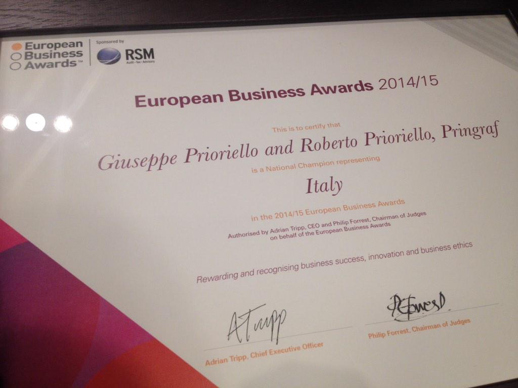 Rober_top's tweet photo. Premio #EBA European Business Awards #pringraf http://t.co/gn1COAMhbi
