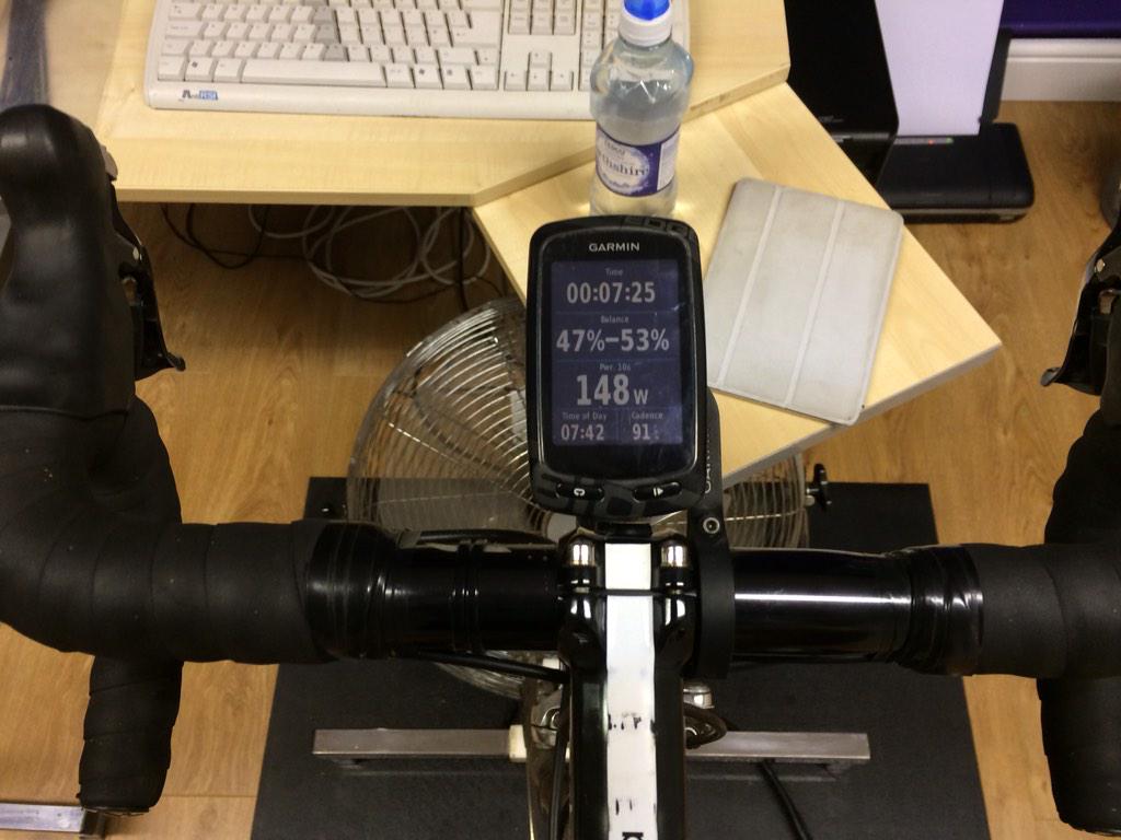 Sportstest's tweet photo. My view for the next two hours #steadyride #staycool #hydrate #perform #basemiles #winterpainsummergain http://t.co/H3jfu2YeSI