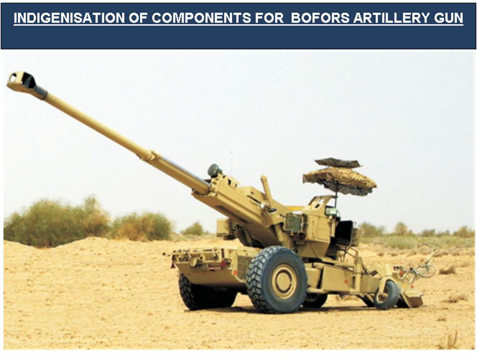 narendramodi's tweet image. I am happy to share Sub Arjun Kumar Jha's effort- Indigenisation of Components for Bofors Artillery Gun.