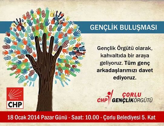 CHPCorluGenc's tweet photo. Genç arkadaşlarımızı pazar kahvaltısında buluşmaya davet ediyoruz. http://t.co/2jbCGgPWvz