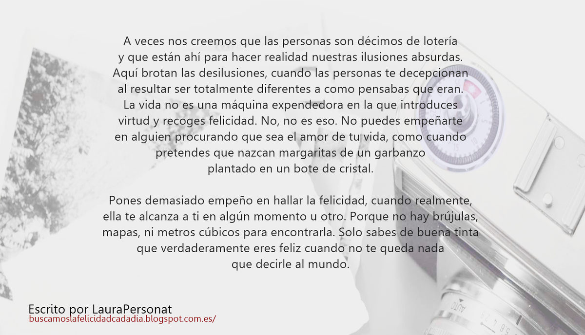 La vida no es una máquina expendedora en la que introduces virtud y recoges felicidad.