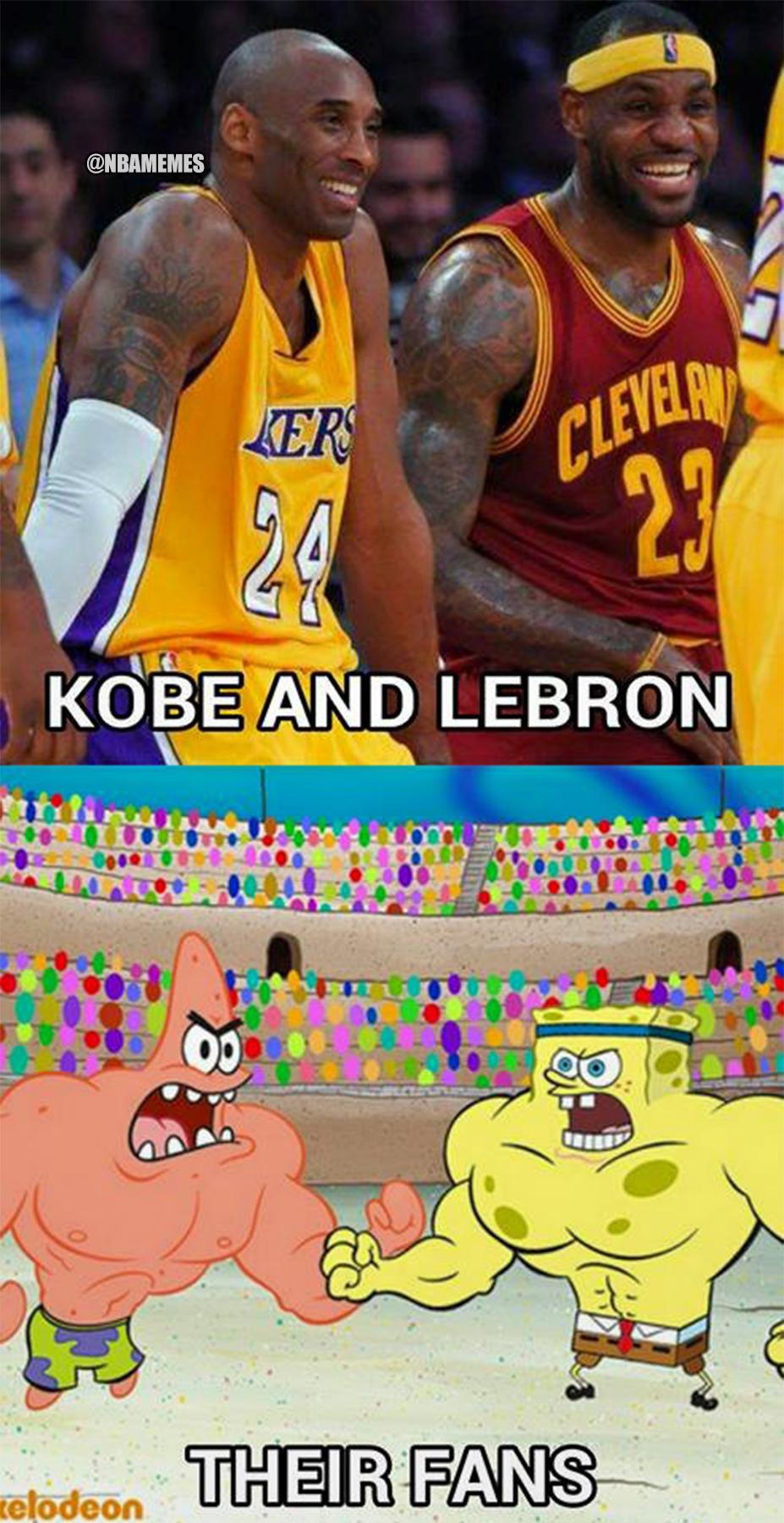 Nba Memes On Twitter Kobe Bryant Lebron James Vs Their Fans Nba Memes On Twitter Kobe Bryant Lebron James Vs Their Fans