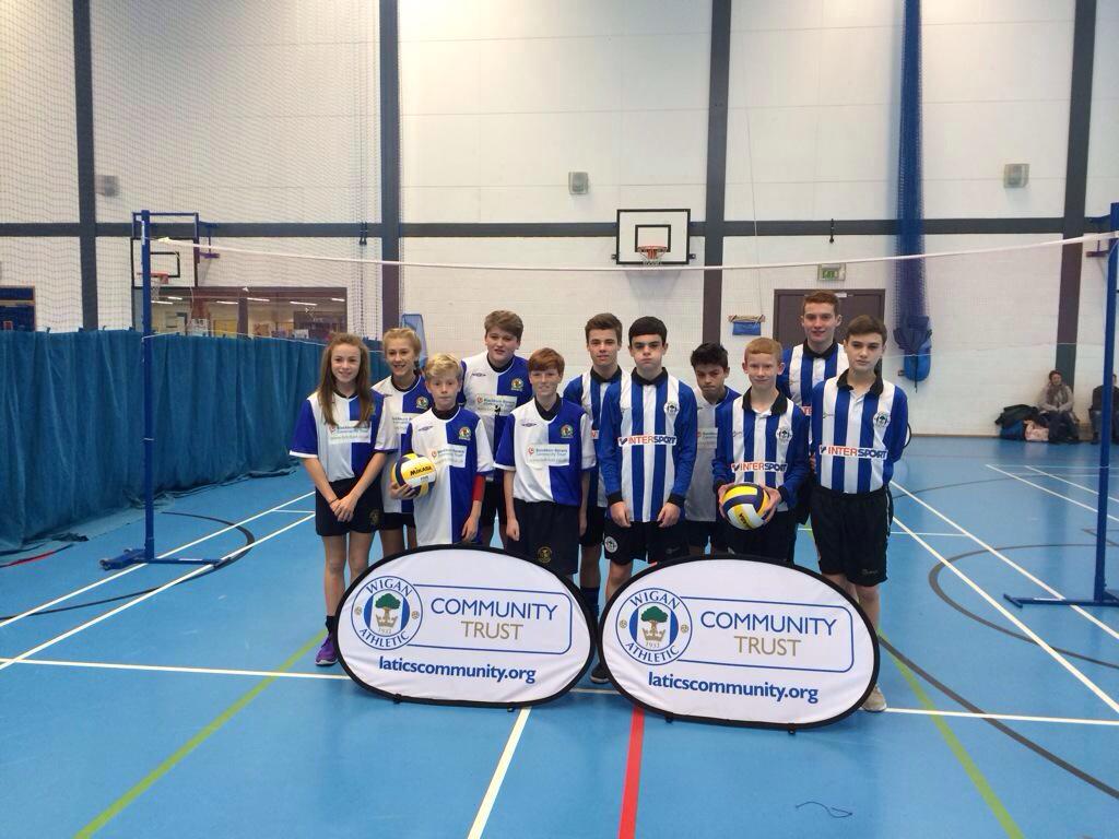 Welcome to the #PL4S volleyball players from @BRFCTRUST who are playing against us now at <a href="/WiganYouthZone/">Wigan Youth Zone</a>