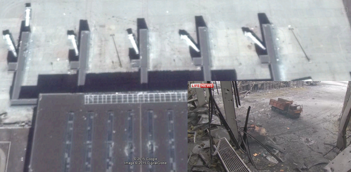 JulianRoepcke's tweet photo. #Analysis #Map
Russians control the gate side of #Terminal_1 today.
No fighting Ukr troops beneath like yesterday... http://t.co/4zG8mnvWHx