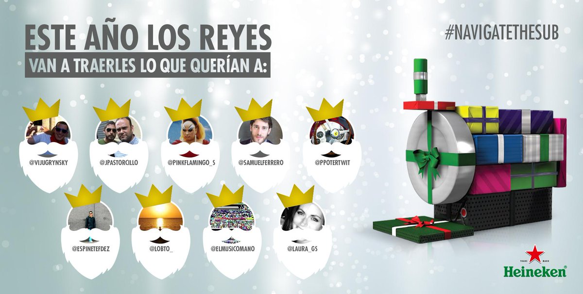 Heineken_ES's tweet photo. Feliz Sábado y muchas felicidades a los afortunados que cambiarán su regalo de Reyes por un THE SUB #NavigateTheSub http://t.co/q710KASXsy