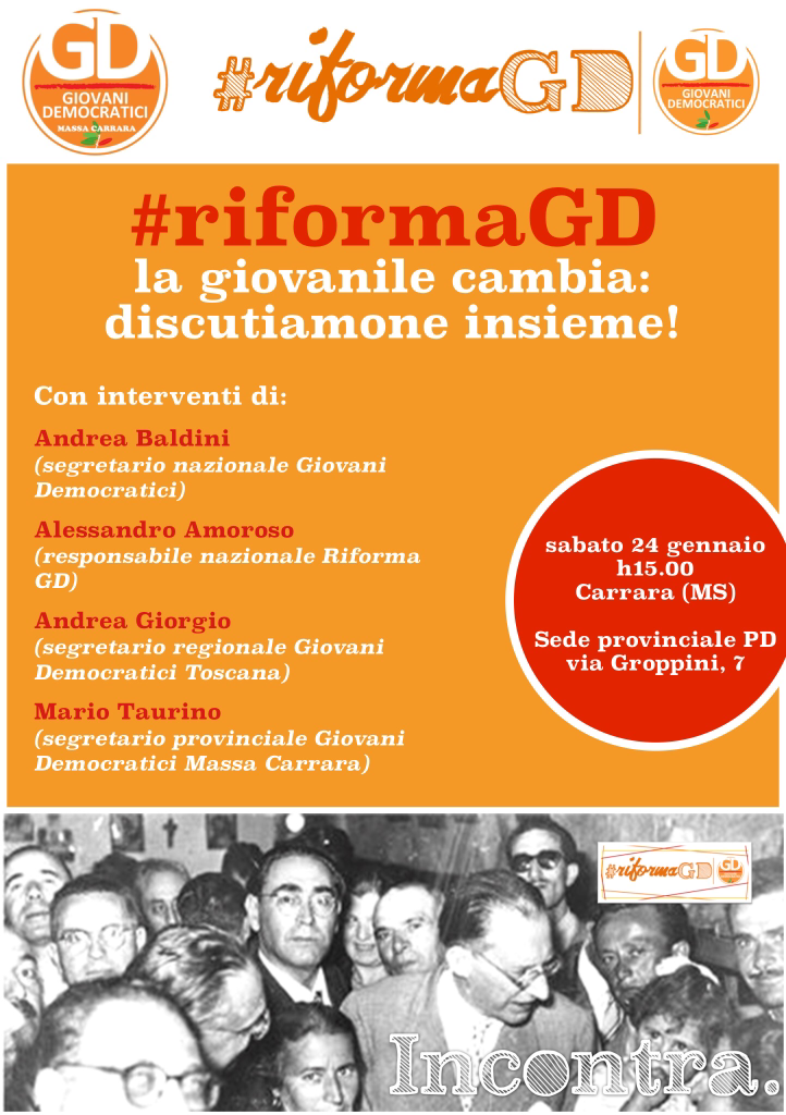 gdmassacarrara's tweet photo. La #riformaGD arriva anche nella nostra provincia! Ne discutiamo w/ @Baldo_86 @Aless_Amoroso @sbrandre @mario_taurino http://t.co/eC4BF6LV6L