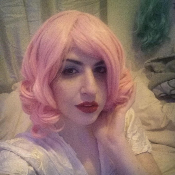 #wig #wigfetish #pinkhair #redlips #redlipstick #lipstickfetish #redlipstick #lipfetish #wigs #manicpixiedreamgirl