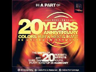 Be a part of 20th Anniversary of Colors Pub &amp; Restaurant