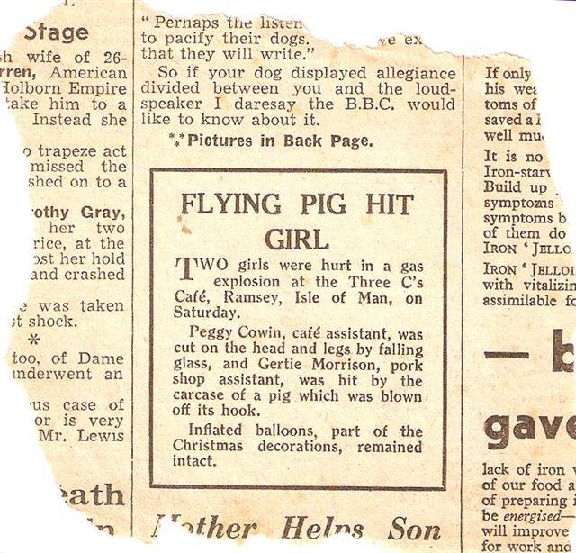 In the Ramsey Isle of Man constituency of Chief Minister Mr Allan Bell and Mr Leonard Singer MHK, pigs do in fact fly