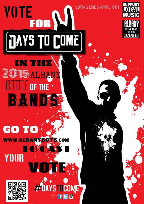 daystocomemusic's tweet photo. Let's do this! #daystocome #albanybotb http://t.co/qquVIF4916