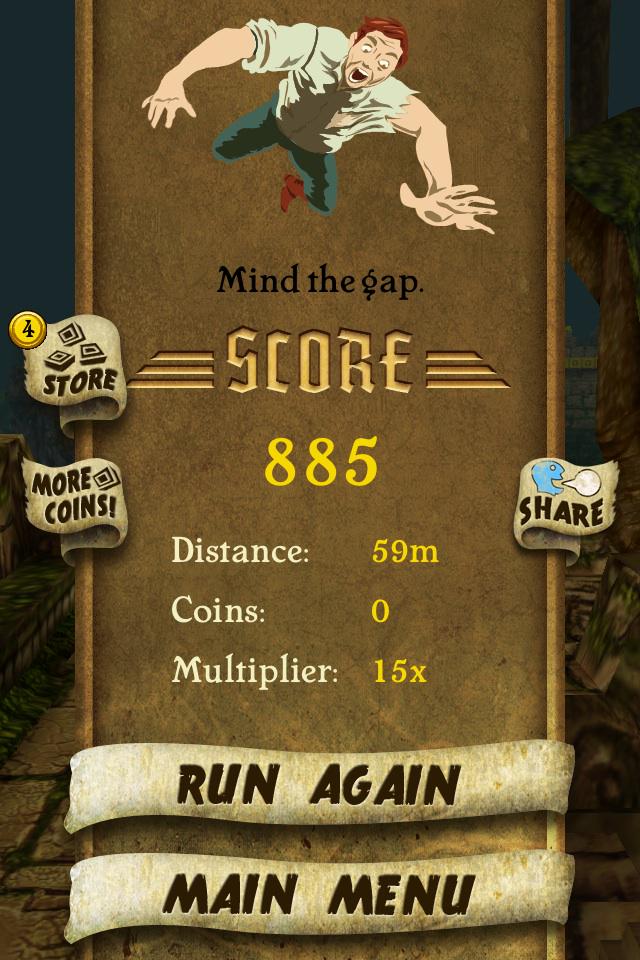 catyketa's tweet photo. I got 885 points while escaping from demon monkeys. Beat that! http://t.co/YegqgVYifh #TempleRunh http://t.co/Zp5SFcBC6X