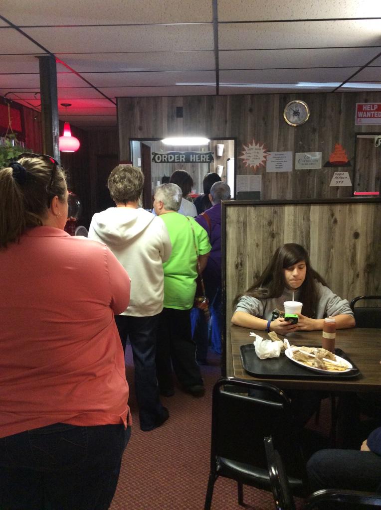 ChancePlett's tweet photo. Waiting in line at Taco Village. The best microwaved food you can buy, I guess. @mdplett loves it! #AlvaOklahoma http://t.co/MVQtSqxp3Z