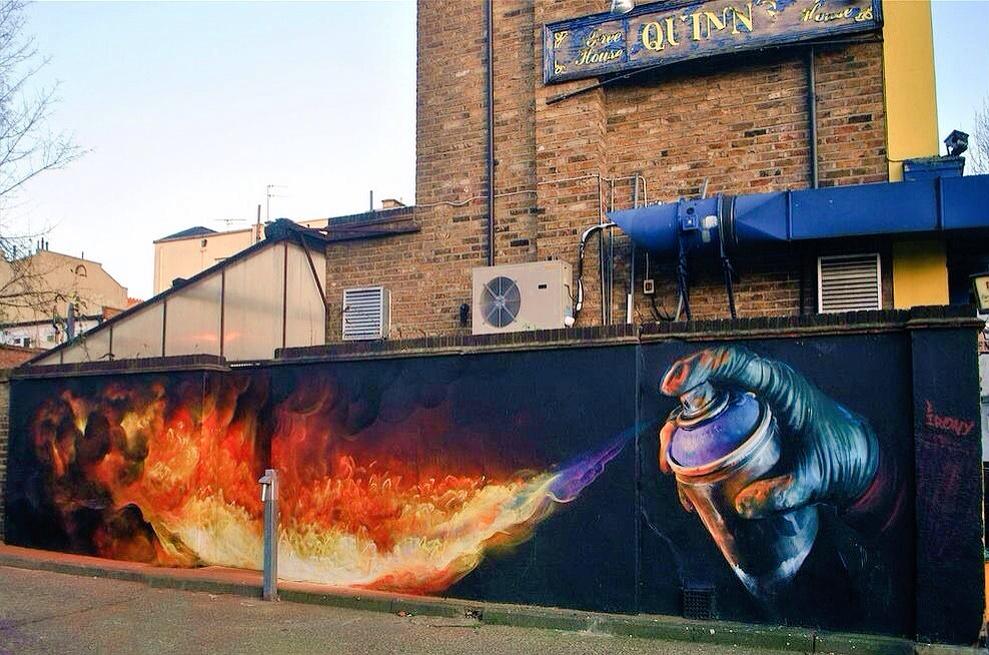 On fire!
Artist: Irony paints on things