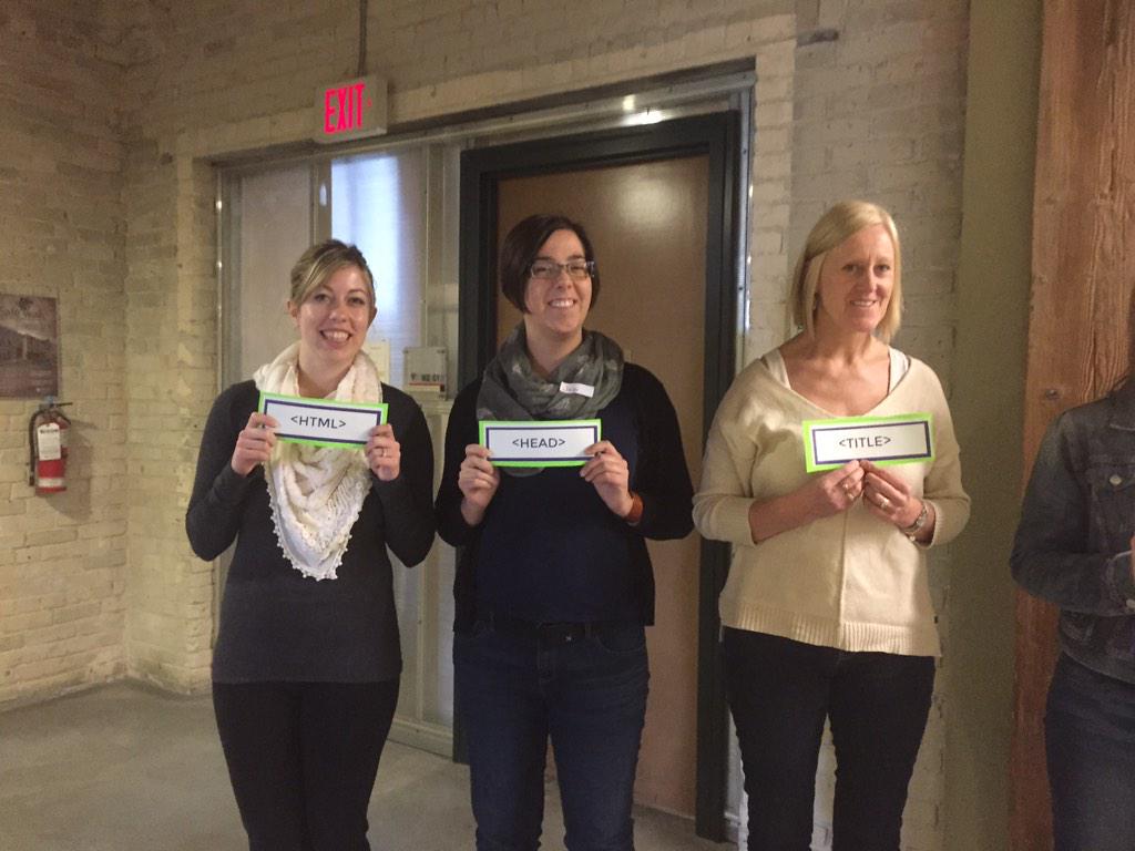 TurnYourselfUp's tweet image. @learningcode even the adults love playing the #syntaxshuffle @mishlmo #LearningHTML