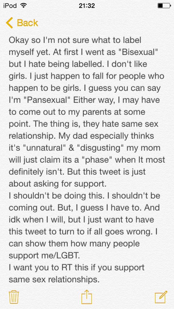 heyjxdie's tweet photo. I could really do with the support just in case I dont get it from my parents
So please read &amp; RT if you support LGBT http://t.co/GC0n2qp82U