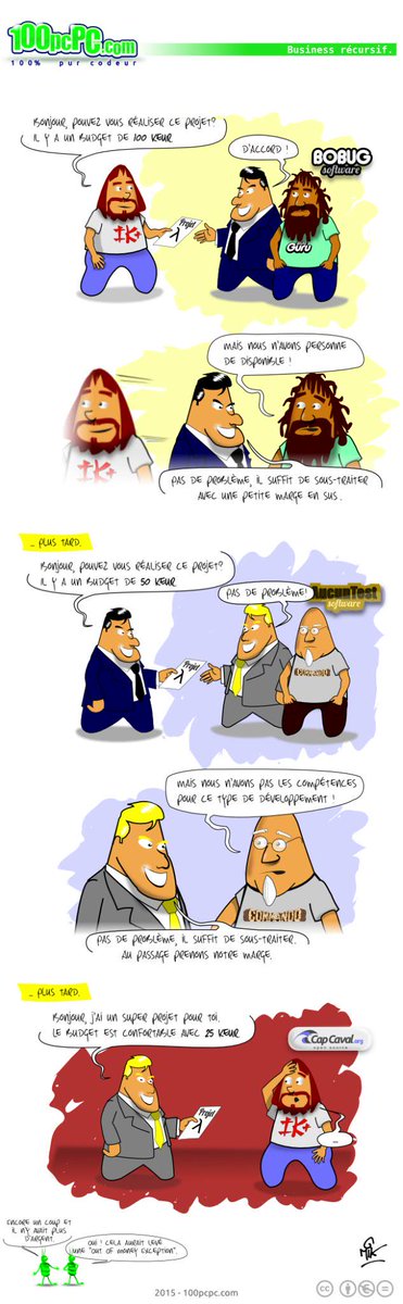 prepare4growth's tweet photo. RT @Guy_Hic: #humour #codeur #100pcpc 
Sous-traitance en cascade et business récursif.
http://t.co/d6K6k2U4xQ http://t.co/end1YCWC1o