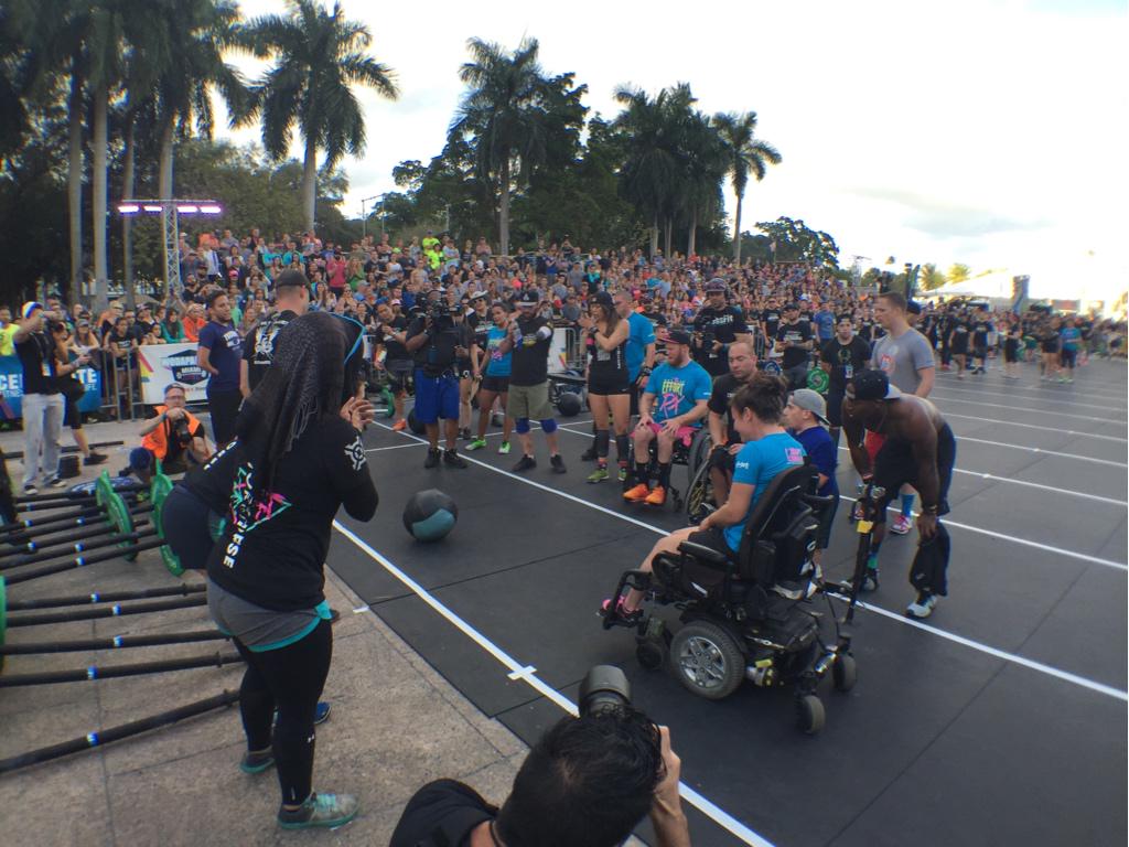 wodapalooza's tweet photo. No stronger family than that of the #crossfitfam #wzamiami #adaptivedivision @iAdaptFitness http://t.co/CybQ8Glj6i