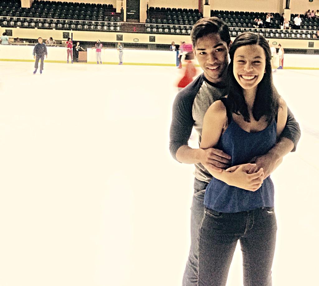 With my lovely on the rink .
Beaut of a day !