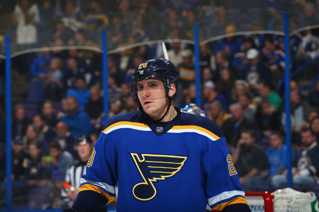 NHL's tweet photo. .@Steener20 has 6-8--14 on an 8-game point streak. How many more will he put up tonight? #TORvsSTL http://t.co/T3W7Mtpt8I
