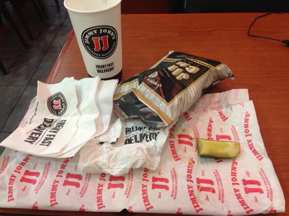 david1bloom's tweet photo. The After picture. @jimmyjohns http://t.co/xNoNyGemHx